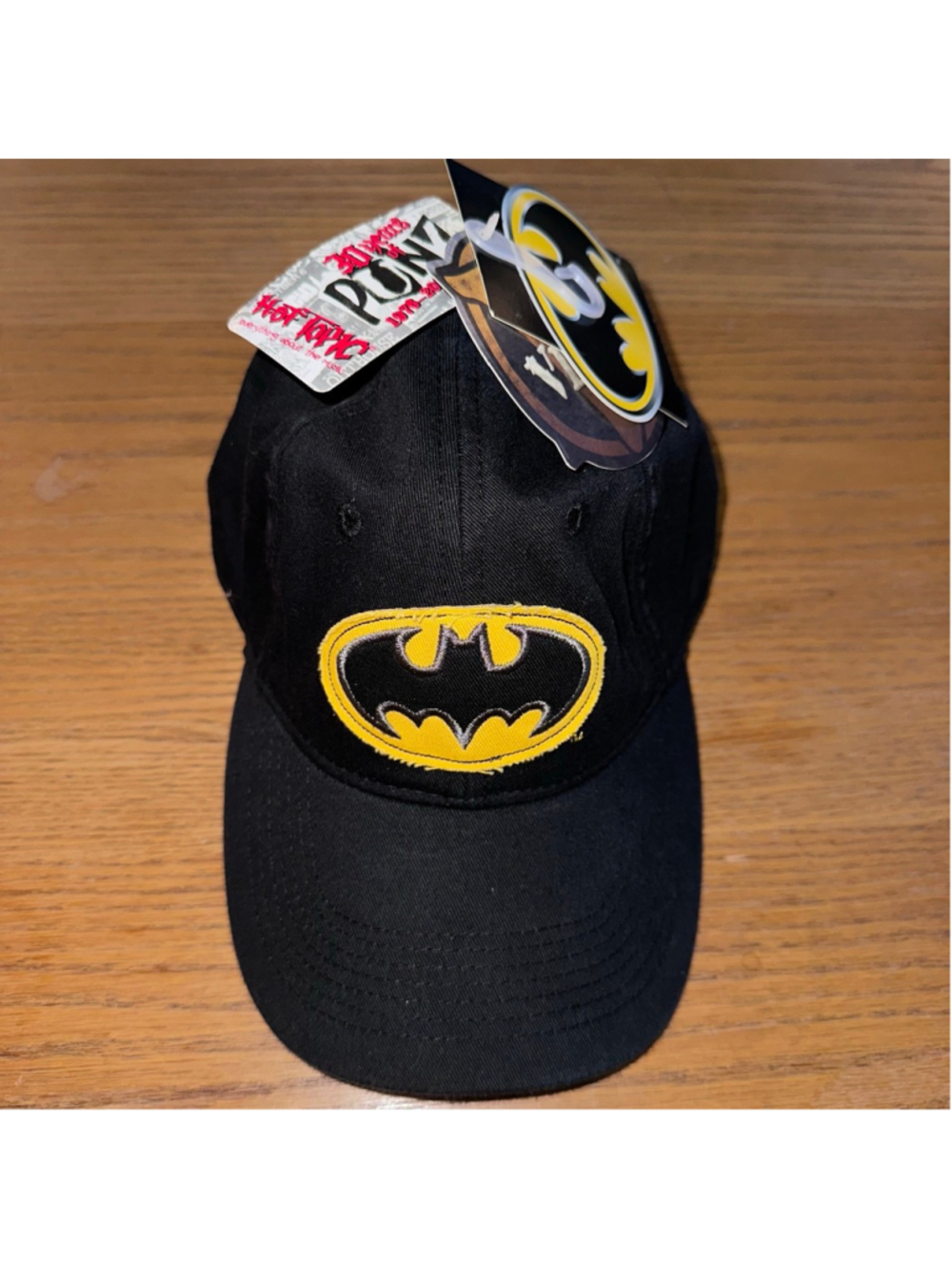 NOS Vintage Y2K Hot Topic Batman Classic Logo Baseball Hat Cap Adult OSFM BL/YW